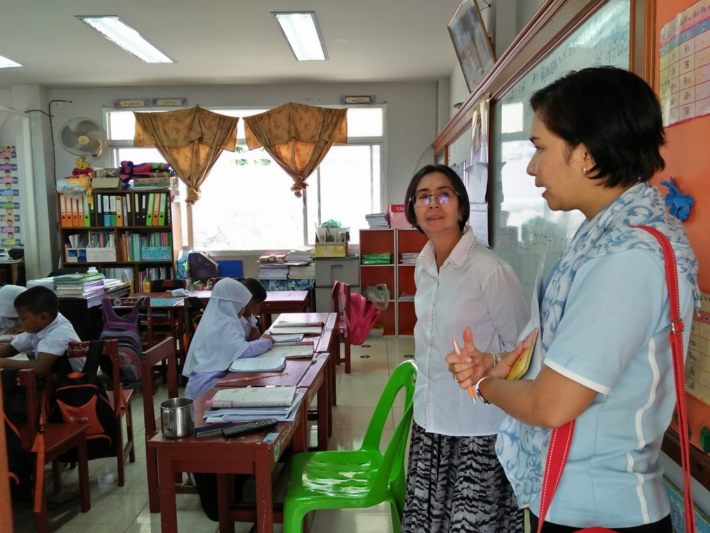 การนิเทศติดตามและประเมินผลการสอนของ “โครงการพัฒนาศักยภาพโรงเรียนในพระราชดำริและโรงเรียนขาดแคลนในเขตพื้นที่การศึกษา 4 จังหวัดภาคใต้”