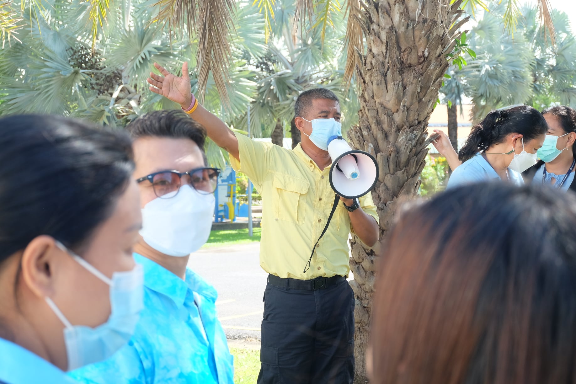 โครงการฝึกซ้อมแผนอพยพหนีไฟ​ อาคารศูนย์ปฏิบัติการวิชาชีพครู