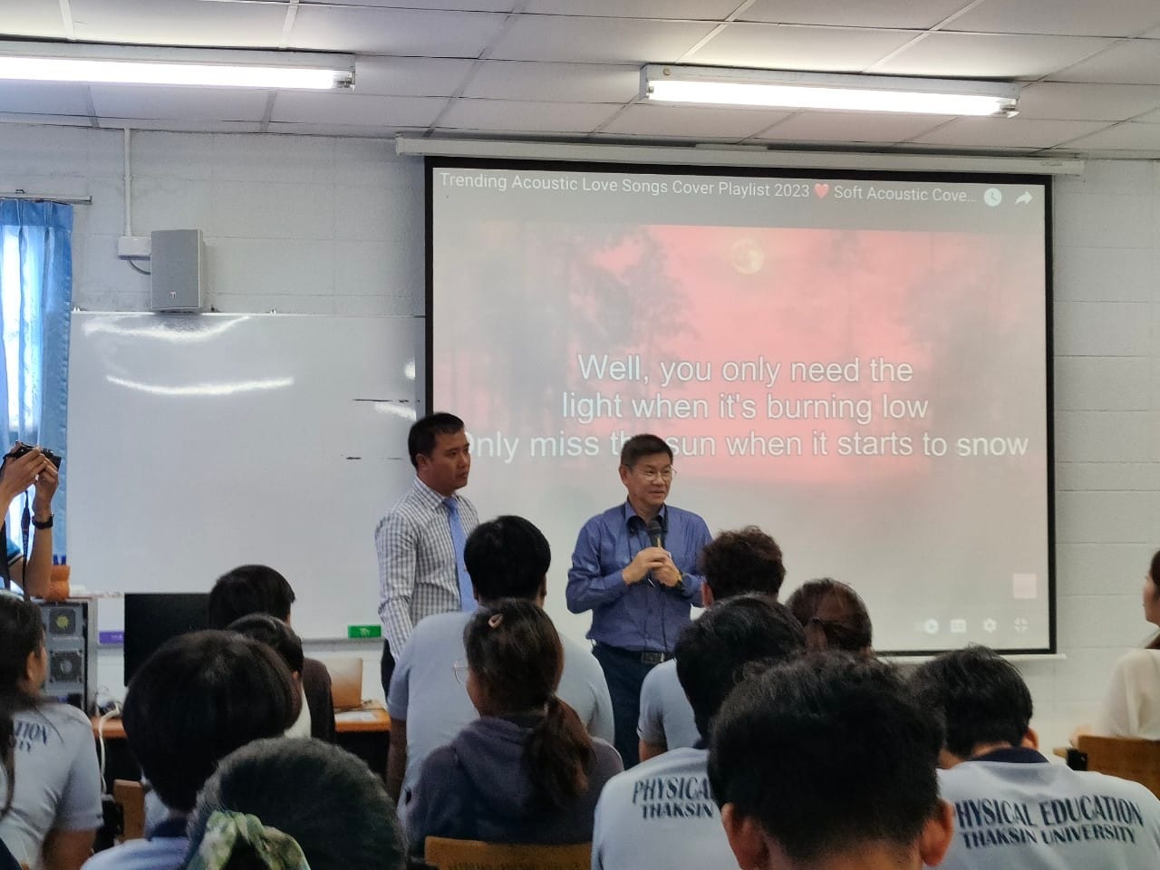 นักศึกษา​ MYONGJI​ University​ Korea เข้าร่วมชั้นเรียนสาขาวิชา​พลศึกษา​และ​สุขศึกษา​