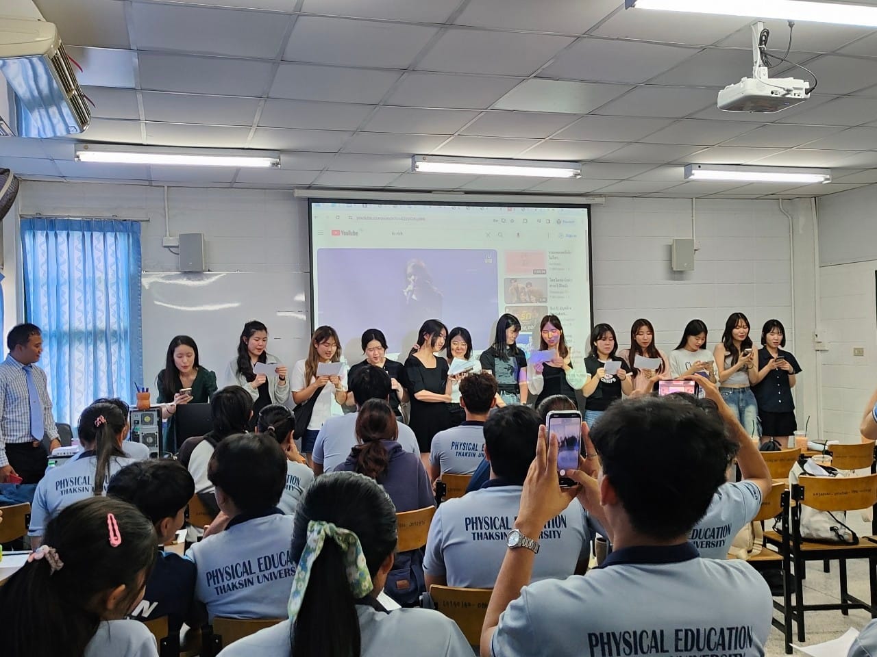 นักศึกษา​ MYONGJI​ University​ Korea เข้าร่วมชั้นเรียนสาขาวิชา​พลศึกษา​และ​สุขศึกษา​