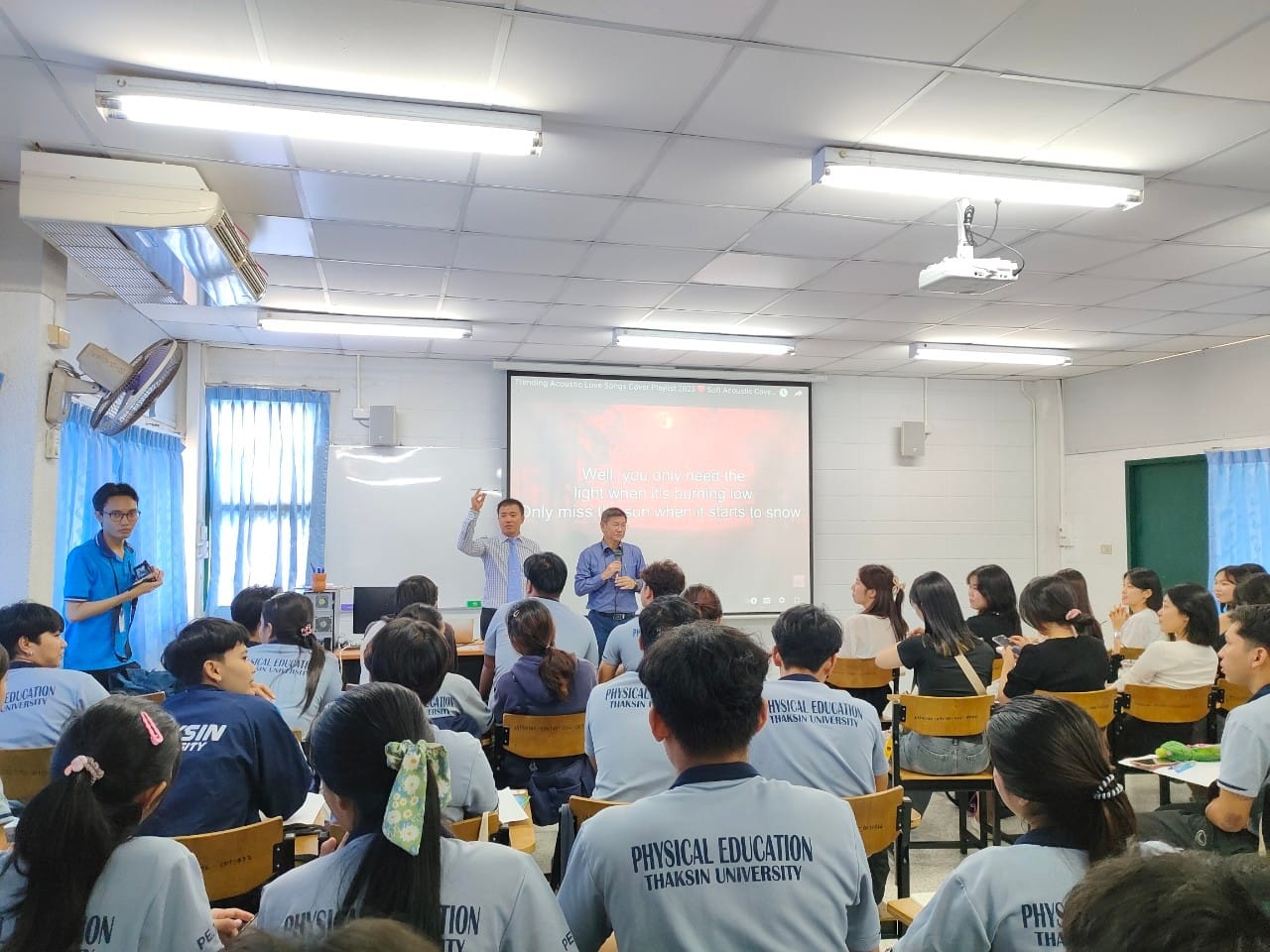 นักศึกษา​ MYONGJI​ University​ Korea เข้าร่วมชั้นเรียนสาขาวิชา​พลศึกษา​และ​สุขศึกษา​